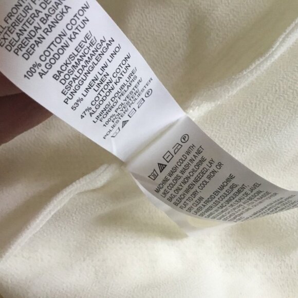 NWT LUCKY BRAND Cream Lace Chiffon Linen Mixed Media Sweater 1X - Picture 9 of 9